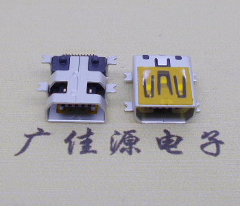 遂宁迷你USB插座,MiNiUSB母座,10P/全贴片带固定柱母头