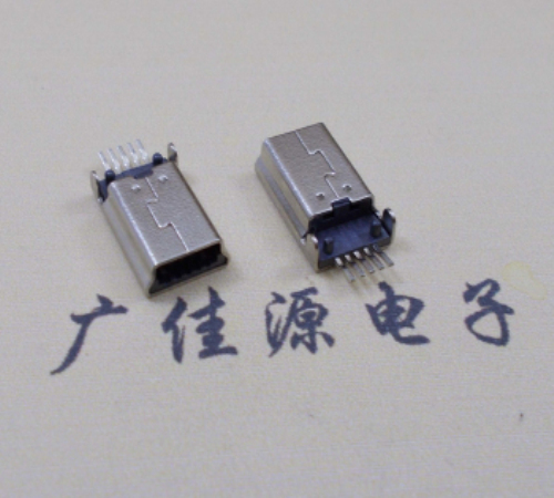 遂宁MINI USB公头 5pin端子贴板带柱 10.7mm体长