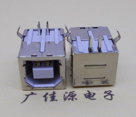 遂宁USB BF90度母座 打印机接口 卧式插板DIP白胶