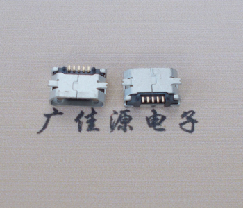 遂宁Micro USB平口全贴板 鱼叉脚5.0长带定位柱加焊盘
