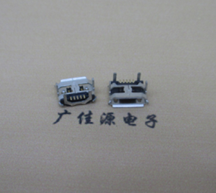 遂宁Micro usb5p母座 B型口 加长2.0mm牛角 焊接图解