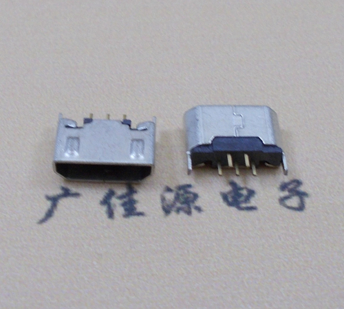 遂宁迈克USB 180度母座5p直插带地脚1.5端子直口