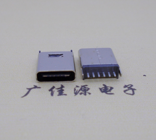 遂宁直立式插板Type-C6p母座连接器高H=10.0mm