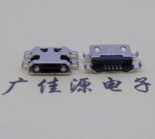 遂宁micro usb5p连接器 反向沉板1.6mm四脚插平口