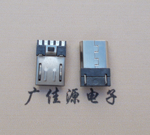 遂宁Micro USB 公头焊线短体10.5mm胶芯3.0前五后五
