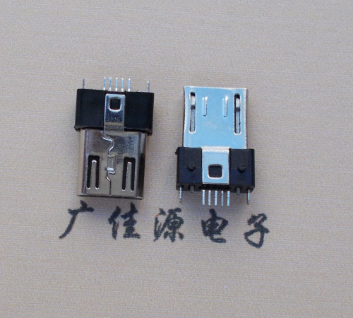 遂宁MICRO USB 5P公头B型SMT贴板带柱