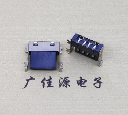 遂宁薄胶芯母座 USB2.0卧式贴板A母10.0短体尺寸